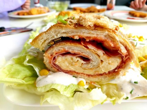 Rolani stari kruh sa šunkom i sirom recept