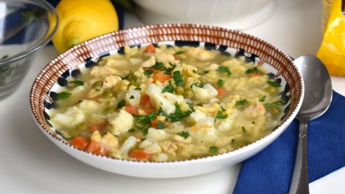 Lagana a zasitna juha s piletinom i povrćem recept